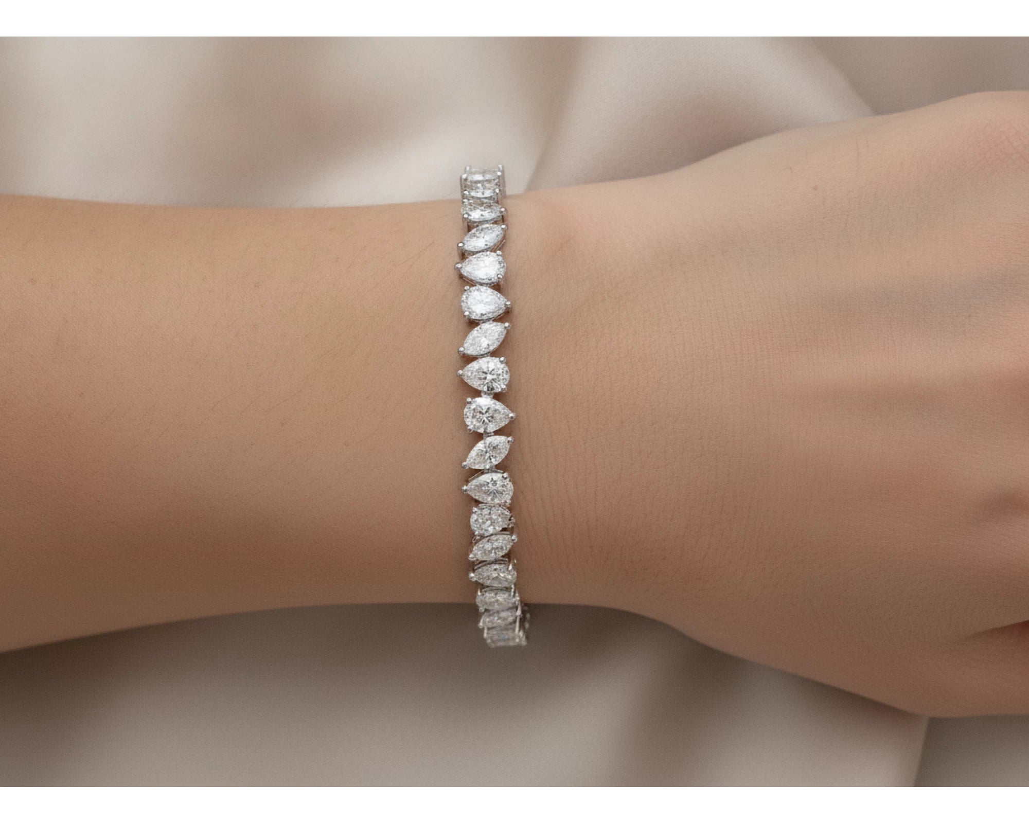 14K Gold Diamond Bracelet with Mixed Shape Design 11.98 CT – lifestyle 4288