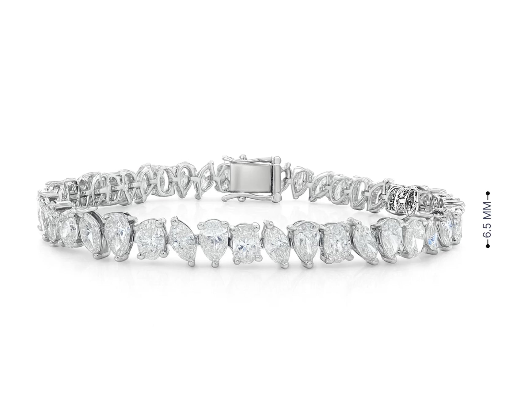 14K Gold Diamond Bracelet with Mixed Shape Design 11.98 CT – view 3