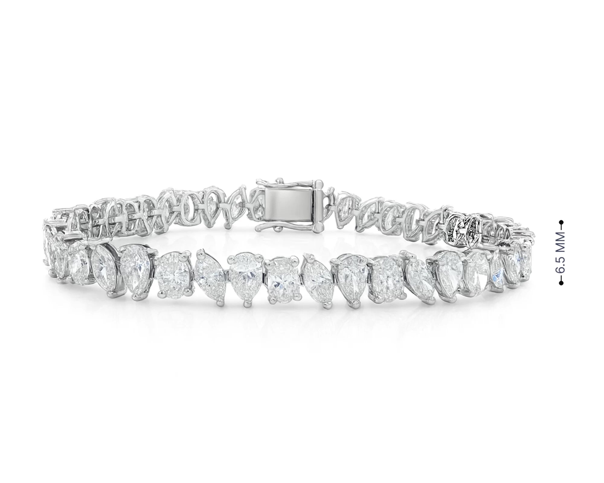 14K Gold Diamond Bracelet with Mixed Shape Design 11.98 CT – view 3