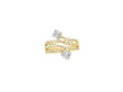 14k Gold Diamond Bypass Ring with Square Cluster & Baguette 0.75ct