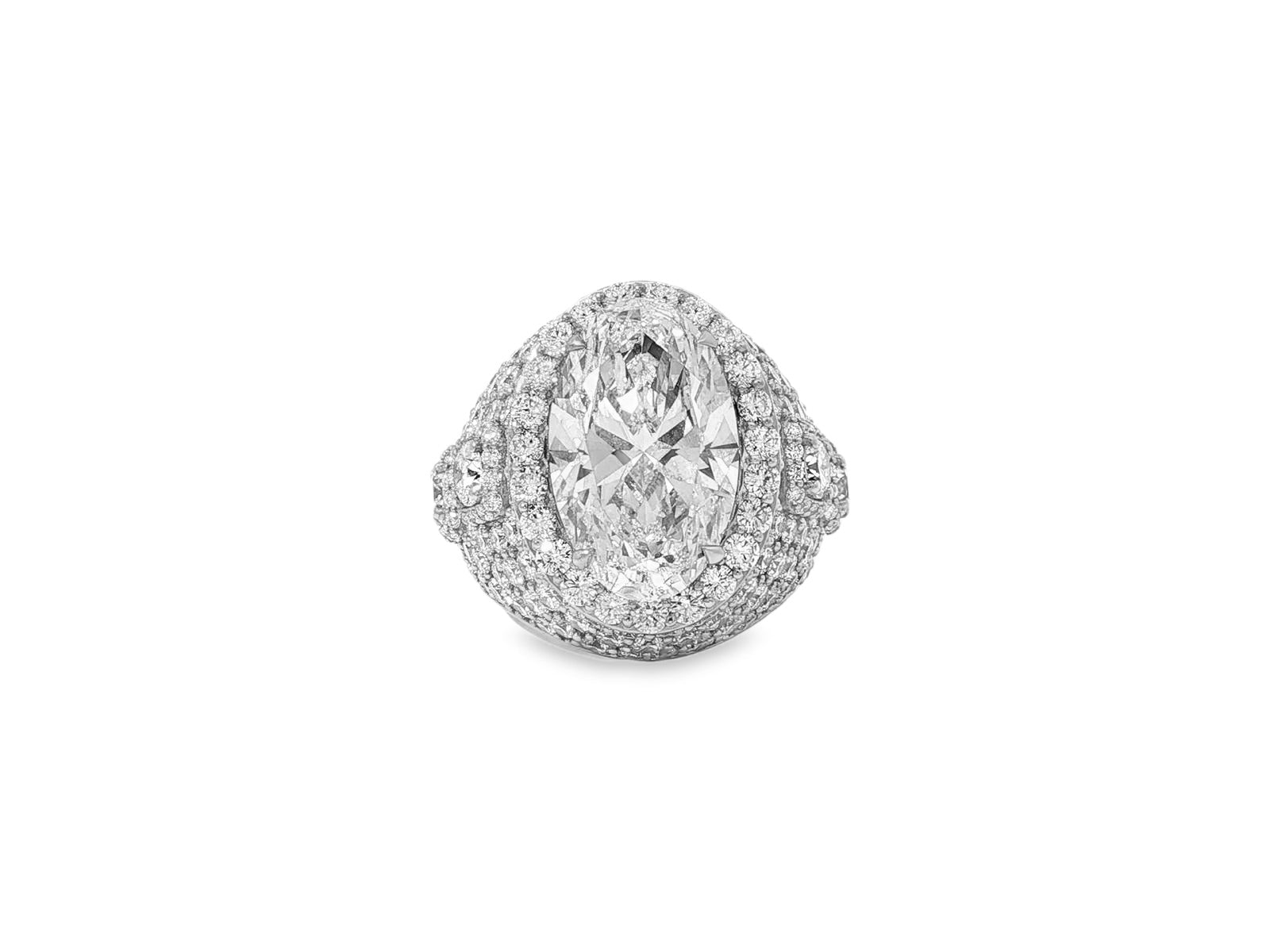 14k Gold Diamond Cocktail Ring with Pear - Shape Halo Design 8.74ct - AVI THE JEWELER