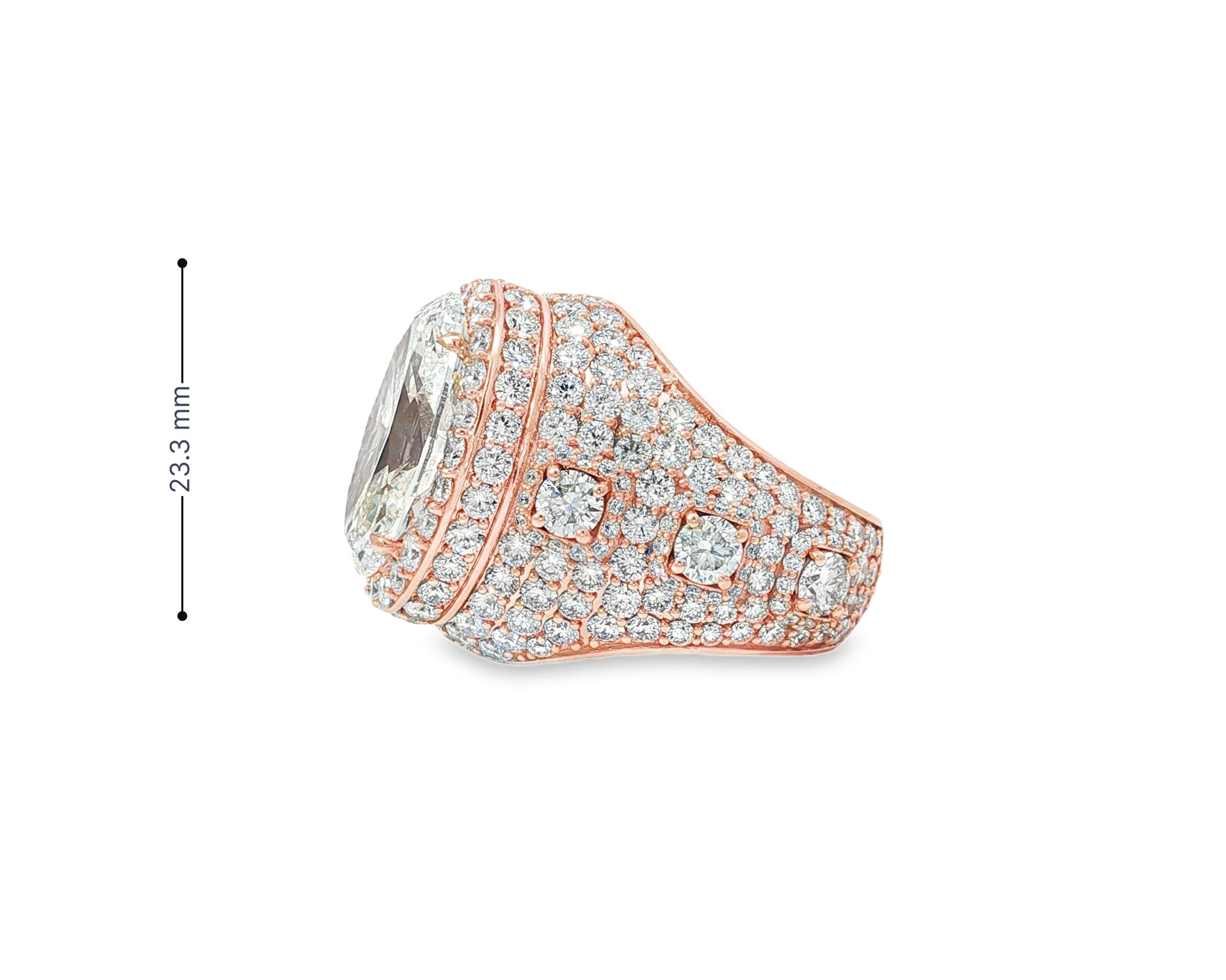 14k Gold Diamond Cocktail Ring with Pear - Shape Halo Design 8.74ct - AVI THE JEWELER