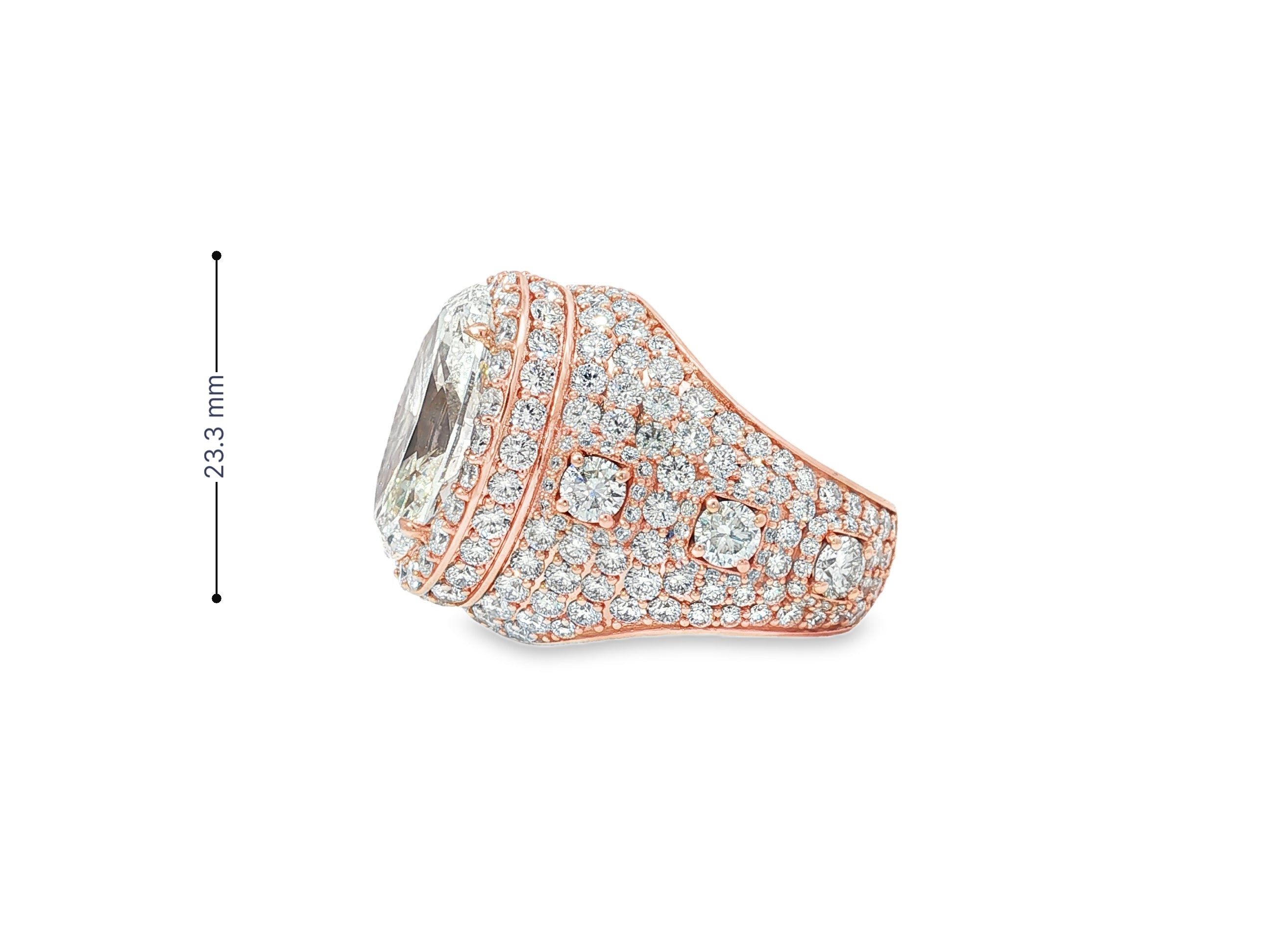 14k Gold Diamond Cocktail Ring with Pear - Shape Halo Design 8.74ct - AVI THE JEWELER