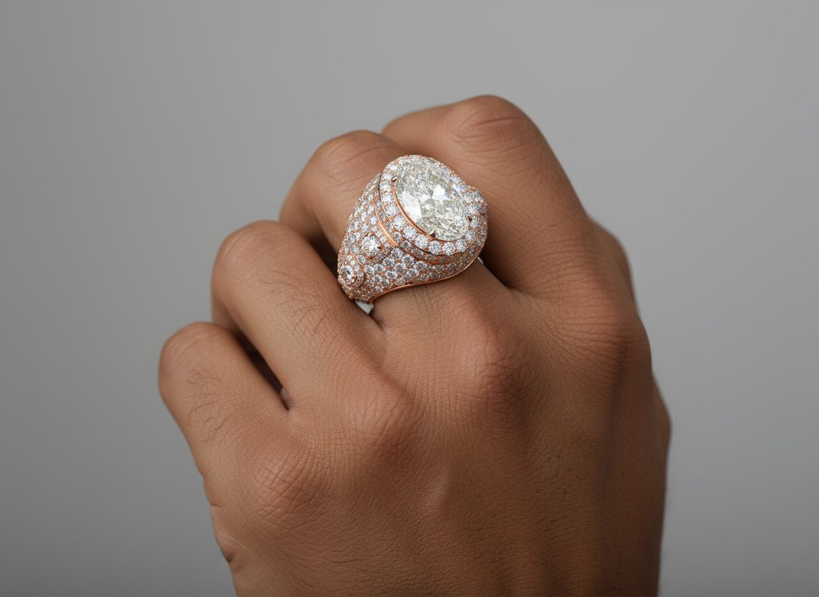 14k Gold Diamond Cocktail Ring with Pear - Shape Halo Design 8.74ct - AVI THE JEWELER