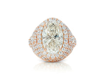 14k Gold Diamond Cocktail Ring with Pear-Shape Halo Design 8.74ct