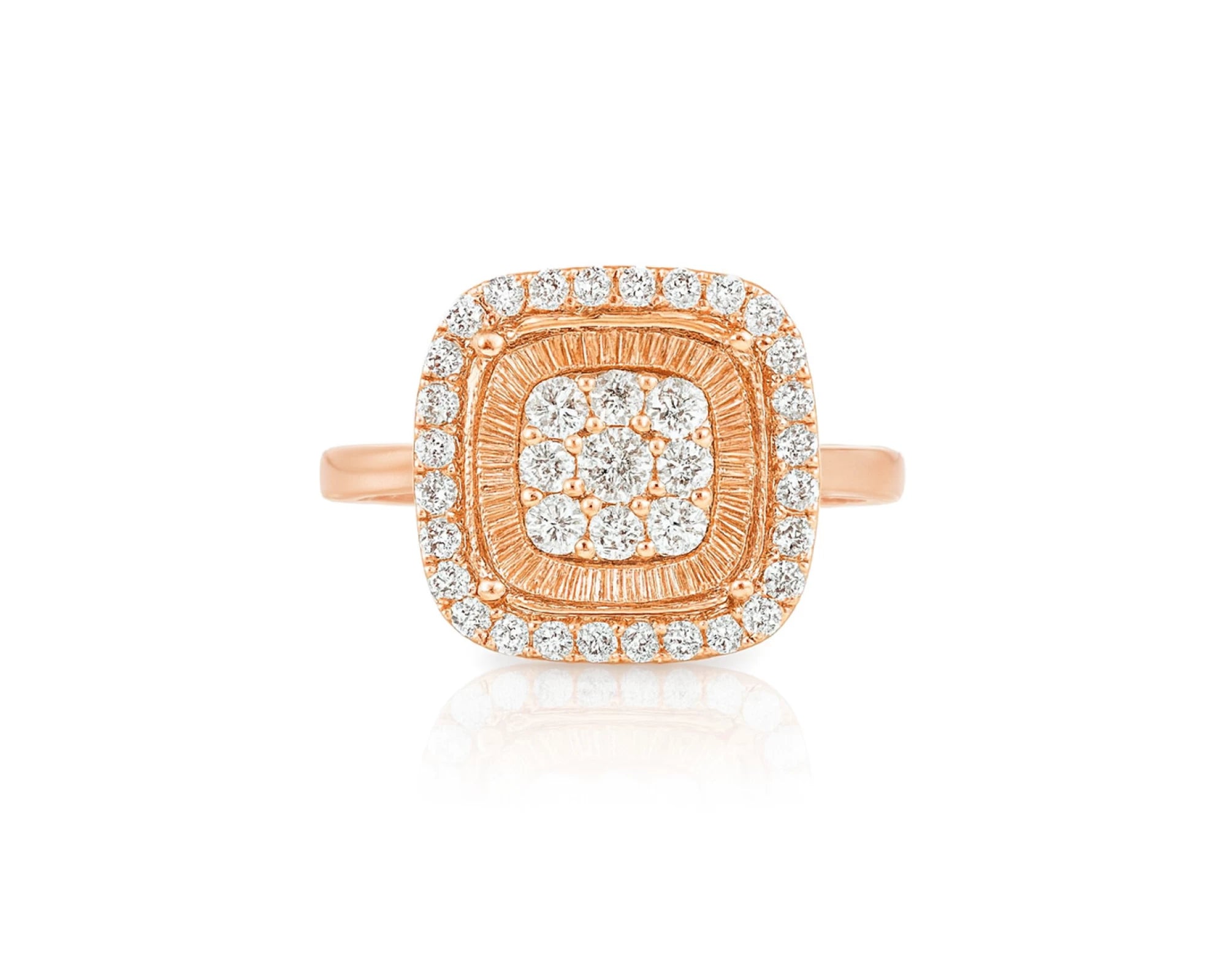 14k Gold Diamond Cushion Halo Ring with Round Cluster Center 0.55ct – lifestyle 642