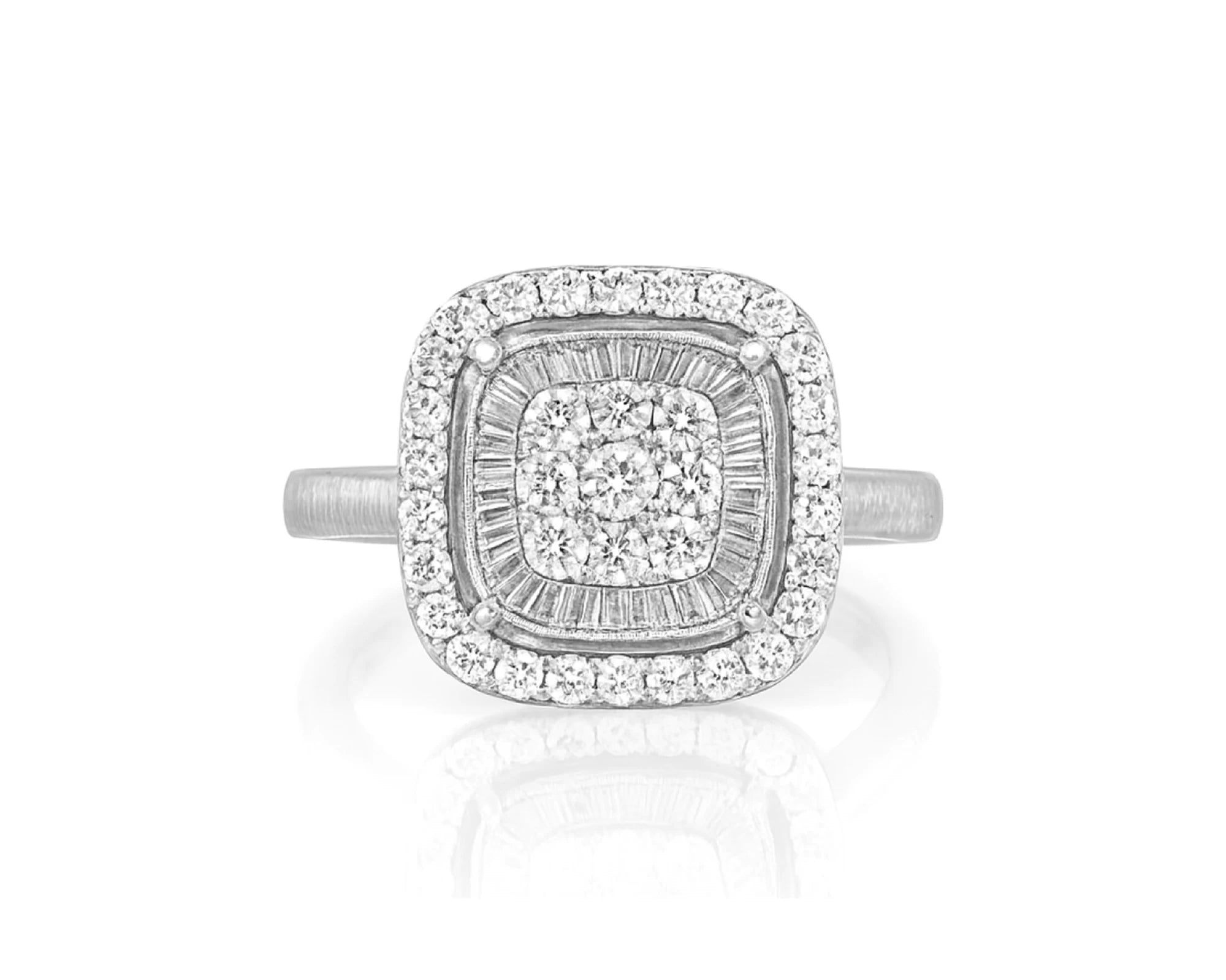 14k Gold Diamond Cushion Halo Ring with Round Cluster Center 0.55ct – lifestyle 643