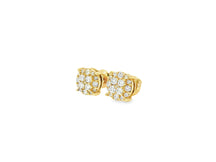 14k Gold Diamond Earrings with Round Cluster Design 2.30ct