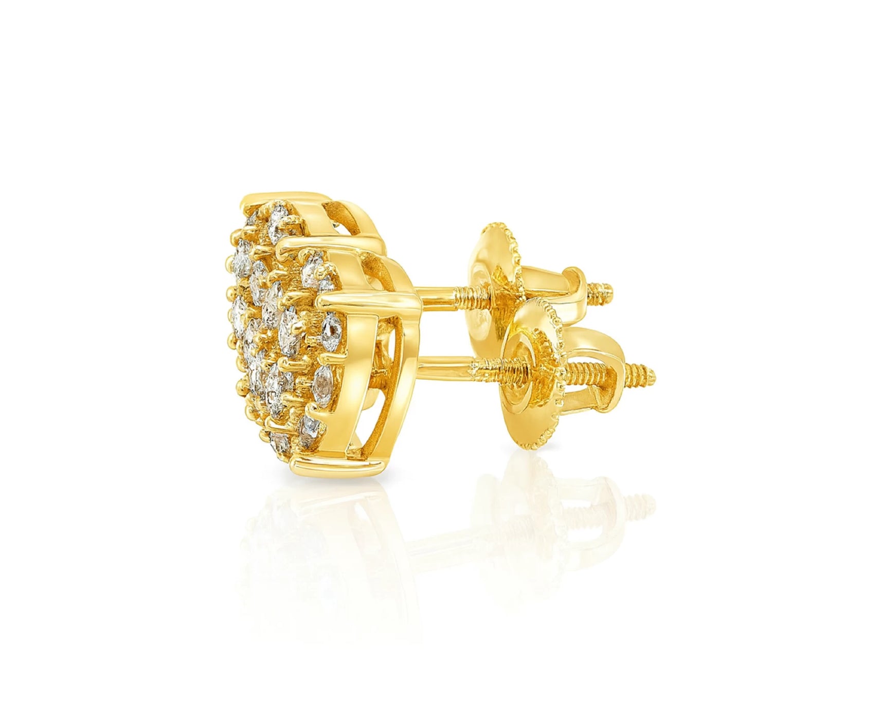 14k Gold Diamond Earrings with Round Cluster Design 2.30ct – lifestyle 3894