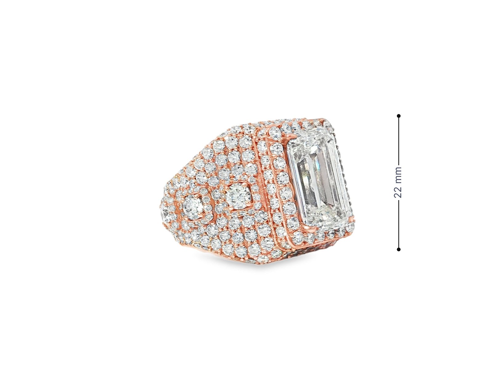 14k Gold Diamond Emerald - Cut Halo Dome Ring 9.41ct - AVI THE JEWELER