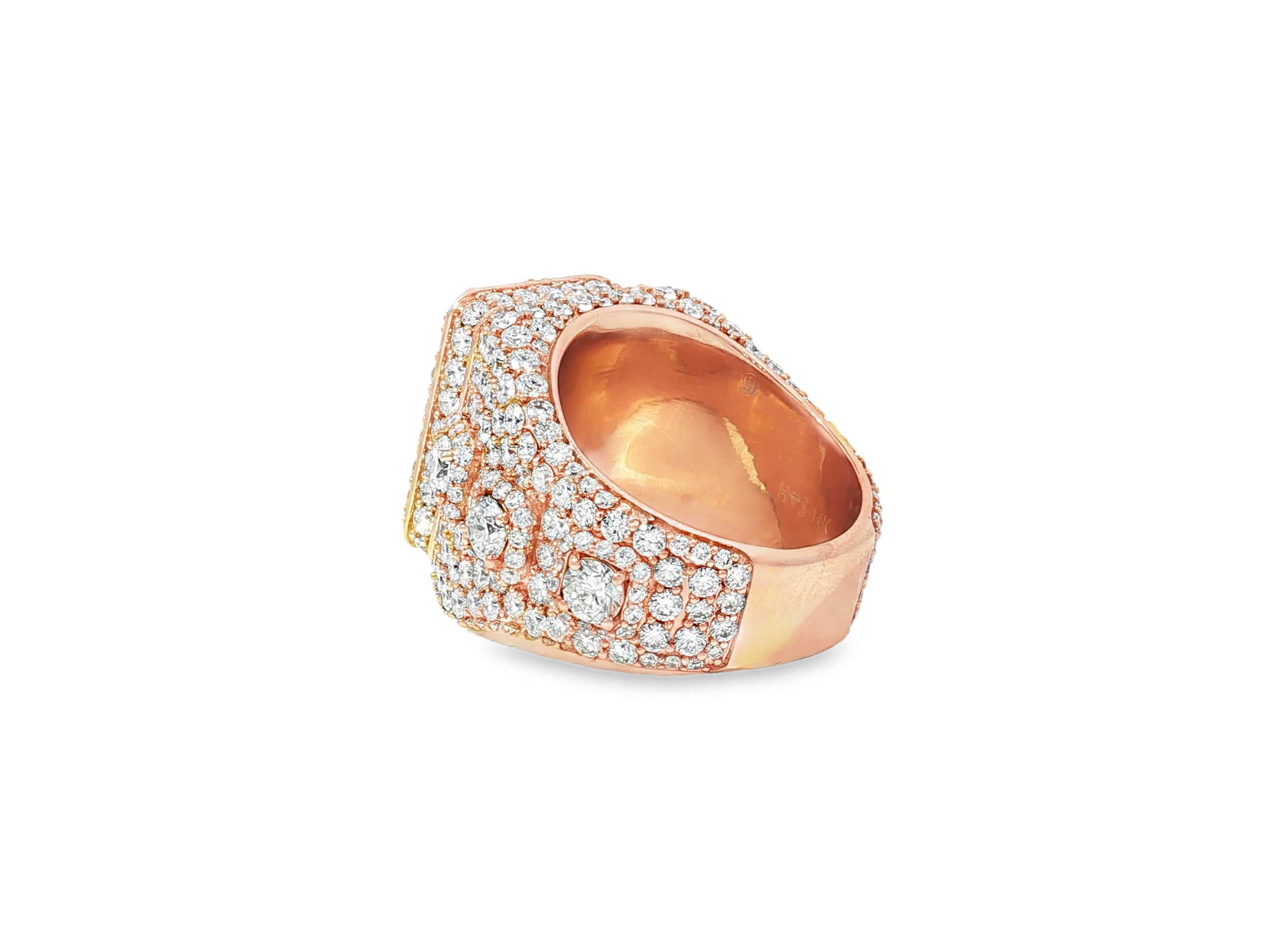 14k Gold Diamond Emerald - Cut Halo Dome Ring 9.41ct - AVI THE JEWELER