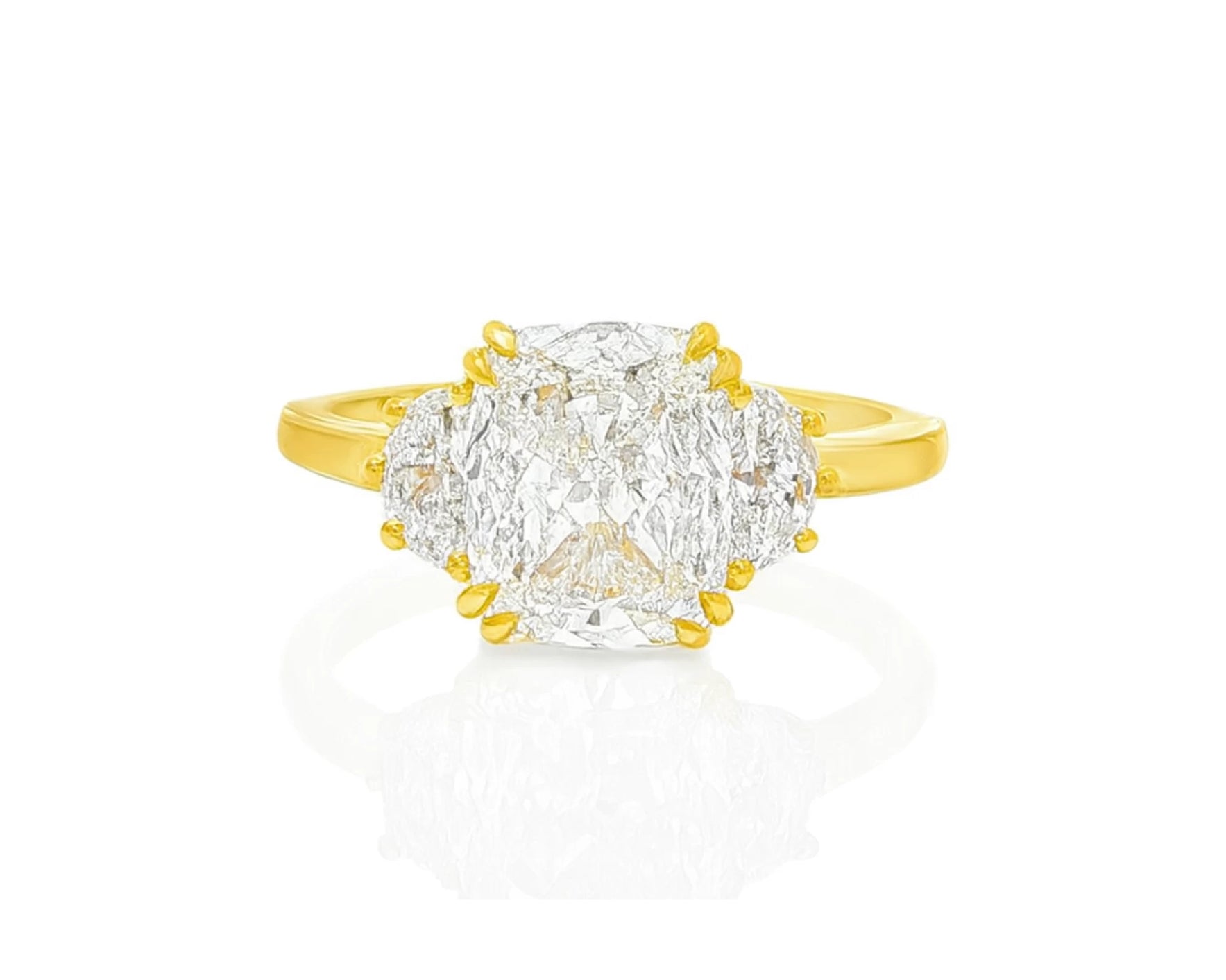 14k Gold Diamond Emerald-Cut Halo Ring with & Accent Diamonds 3.10 CT – lifestyle 2030