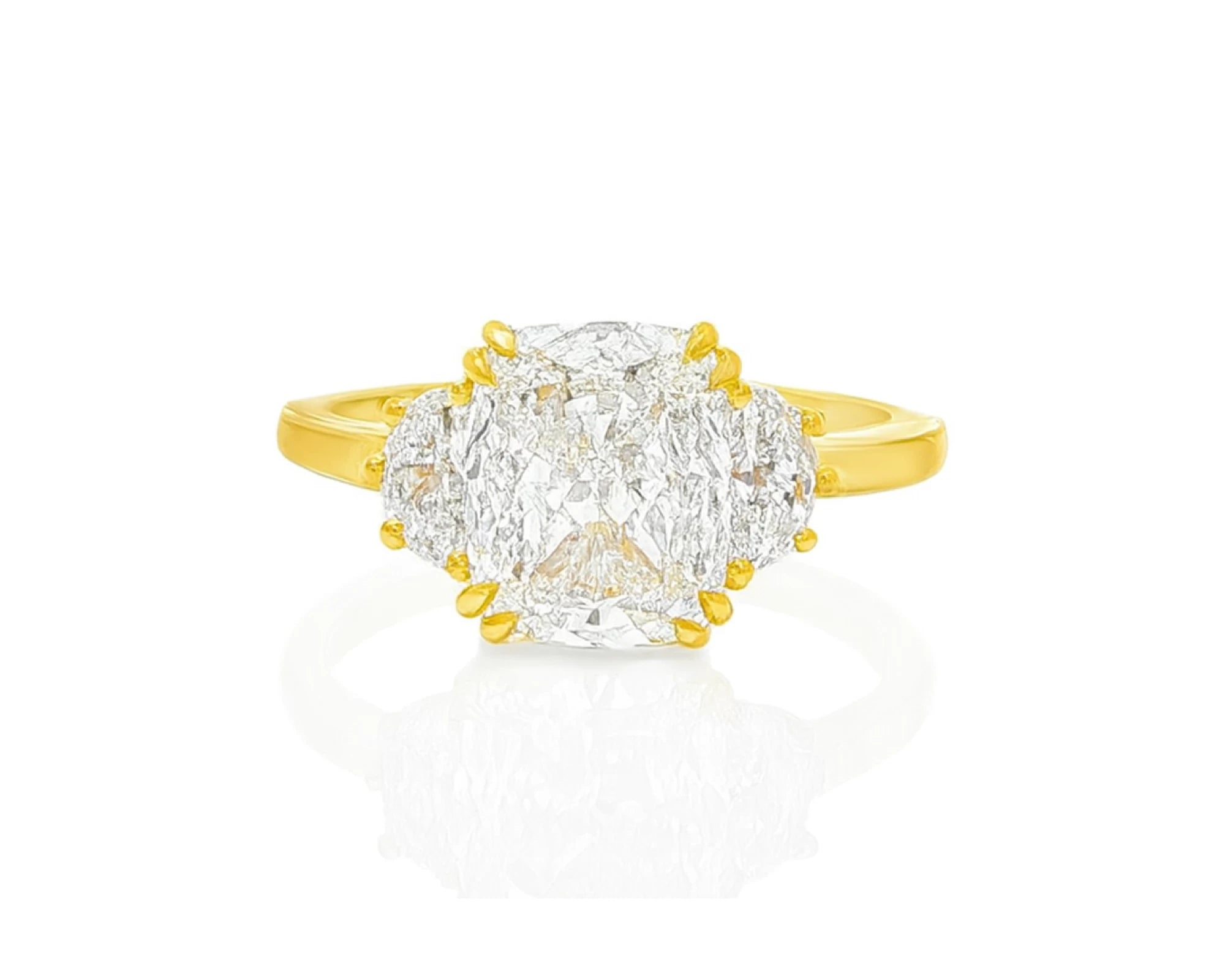 14k Gold Diamond Emerald-Cut Halo Ring with & Accent Diamonds 3.10 CT – lifestyle 2030