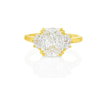 14k Gold Diamond Emerald-Cut Halo Ring with & Accent Diamonds 3.10 CT