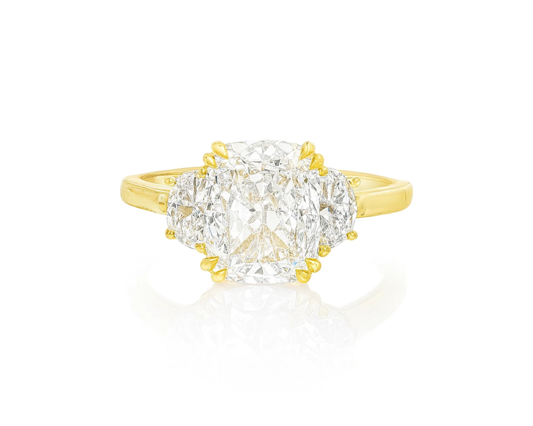 14k Gold Diamond Emerald-Cut Halo Ring with & Accent Diamonds 3.10 CT – lifestyle 2042