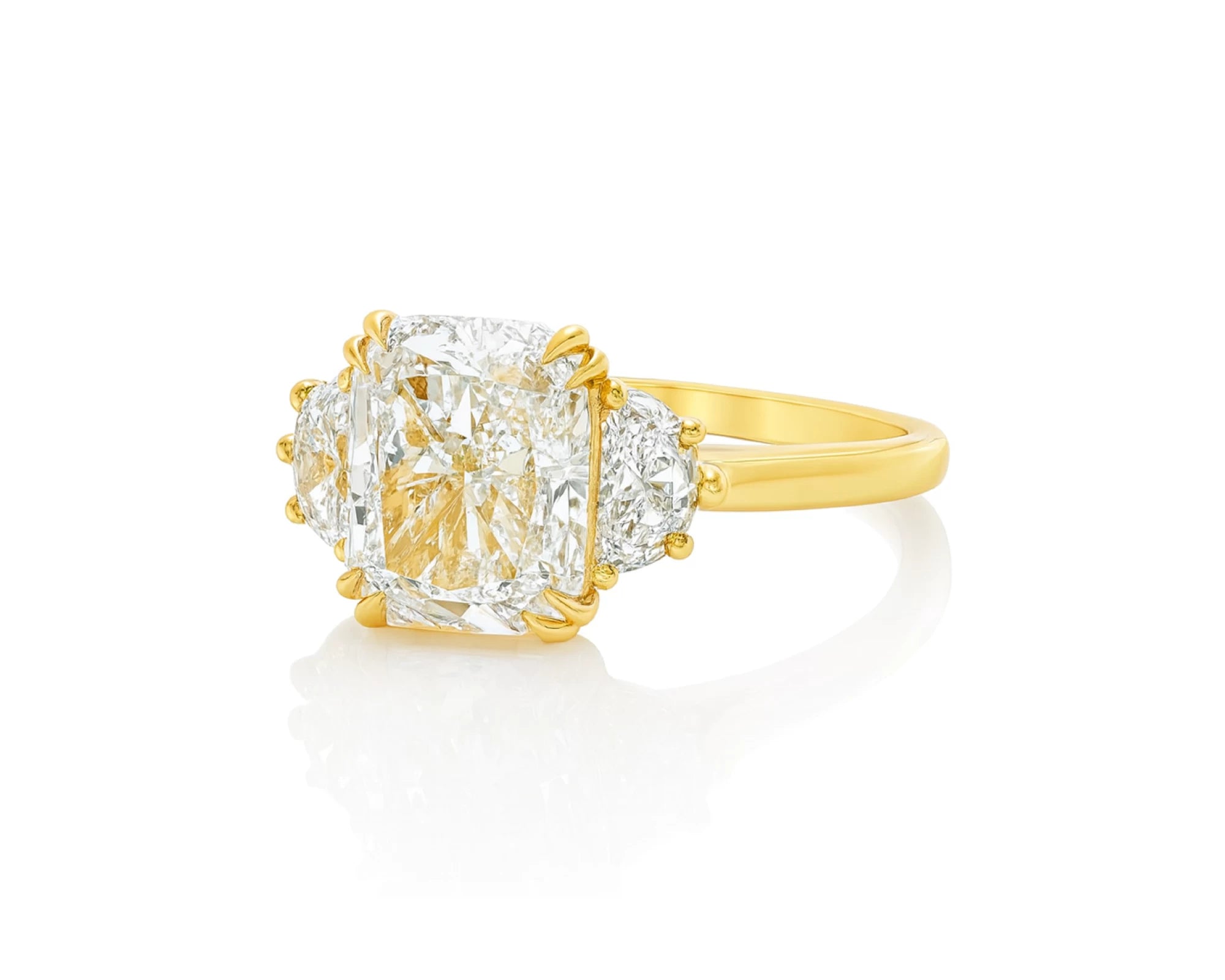 14k Gold Diamond Emerald-Cut Halo Ring with & Accent Diamonds 3.10 CT – lifestyle 2044