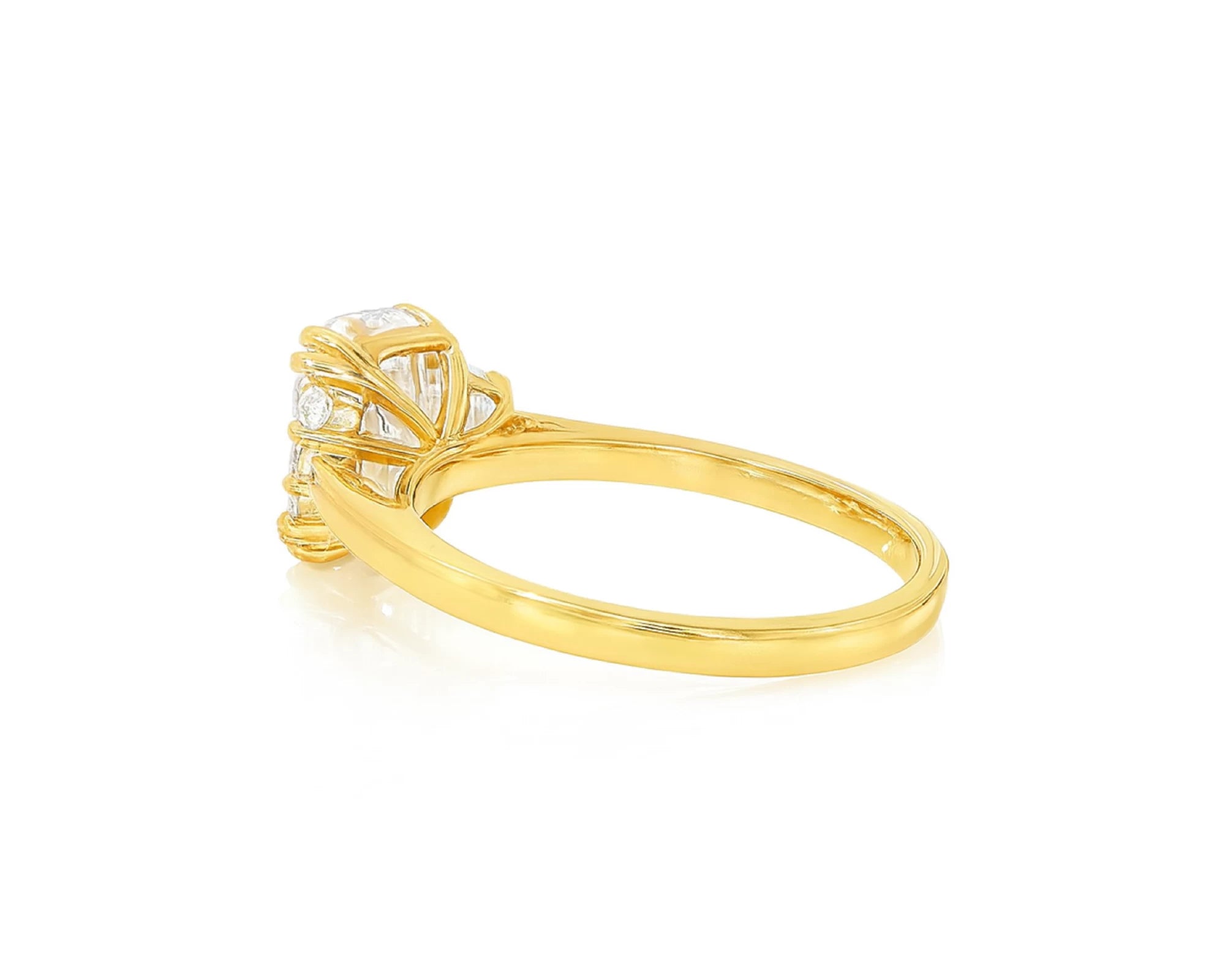 14k Gold Diamond Emerald-Cut Halo Ring with & Accent Diamonds 3.10 CT – lifestyle 2048