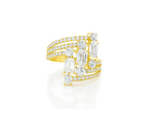 14K Gold Diamond Emerald & Round Multi Wrap Ring 2.65 CT