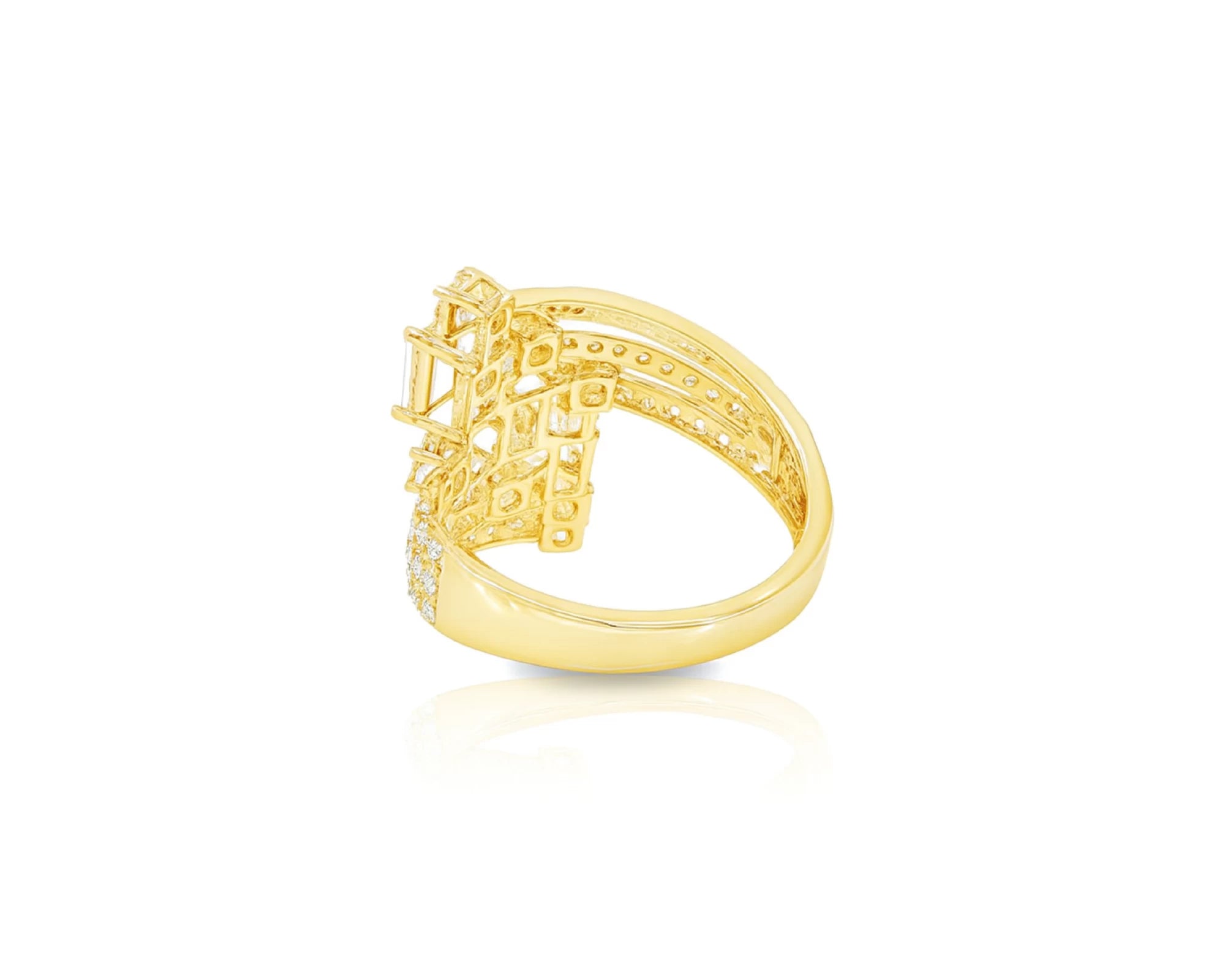 14K Gold Diamond Emerald & Round Multi Wrap Ring 2.65 CT – lifestyle 309
