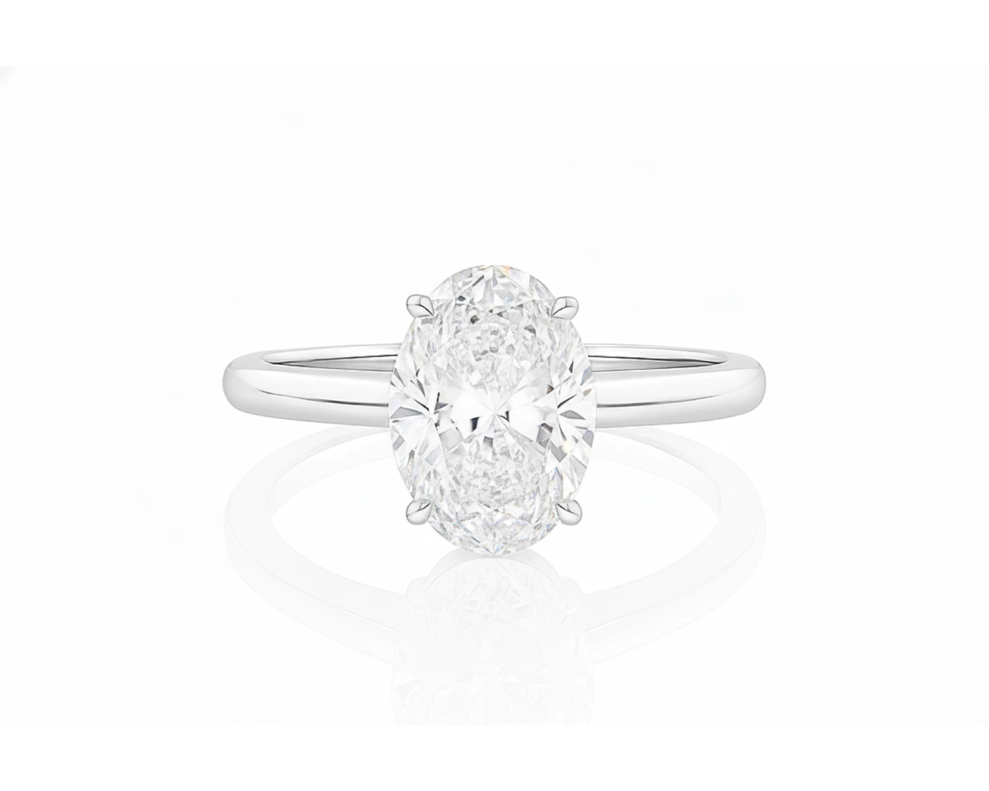 14k Gold Diamond Engagement Ring with Certified Oval-Cut Solitaire Design 2.01ct – lifestyle 2999