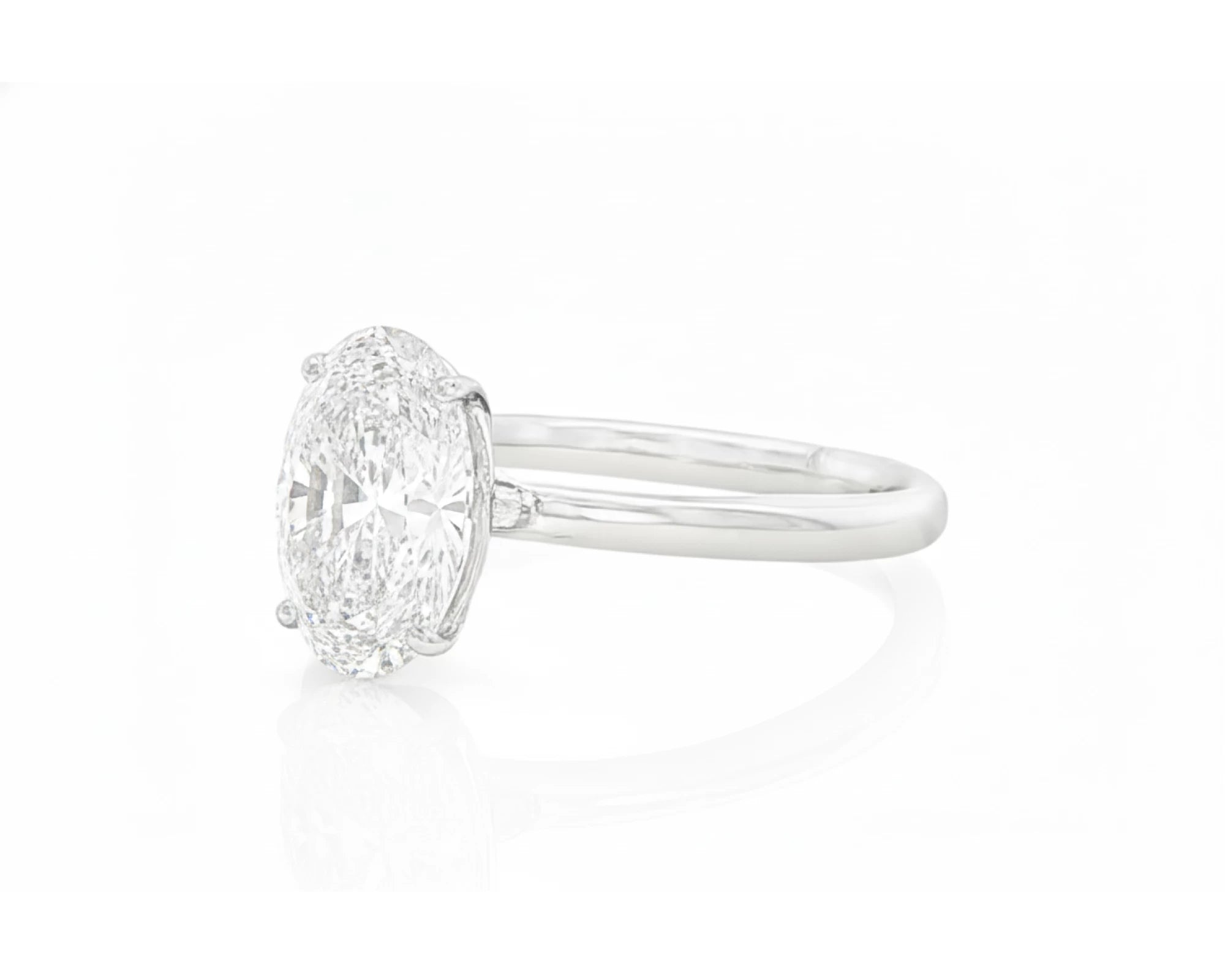 14k Gold Diamond Engagement Ring with Certified Oval-Cut Solitaire Design 2.01ct – lifestyle 3001