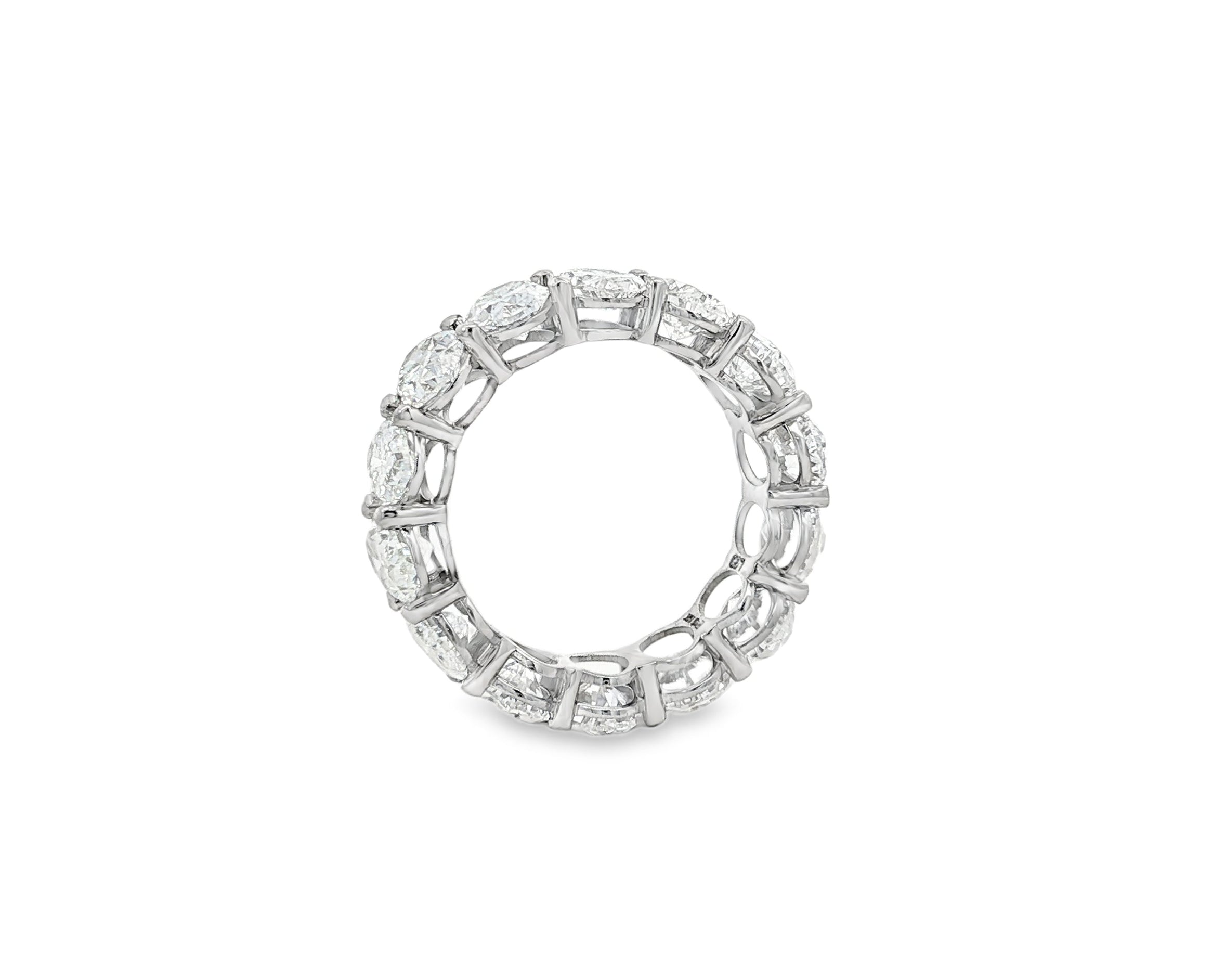 14k Gold Diamond Eternity Band with Oval - Cut Design 7.57ct - AVI THE JEWELER