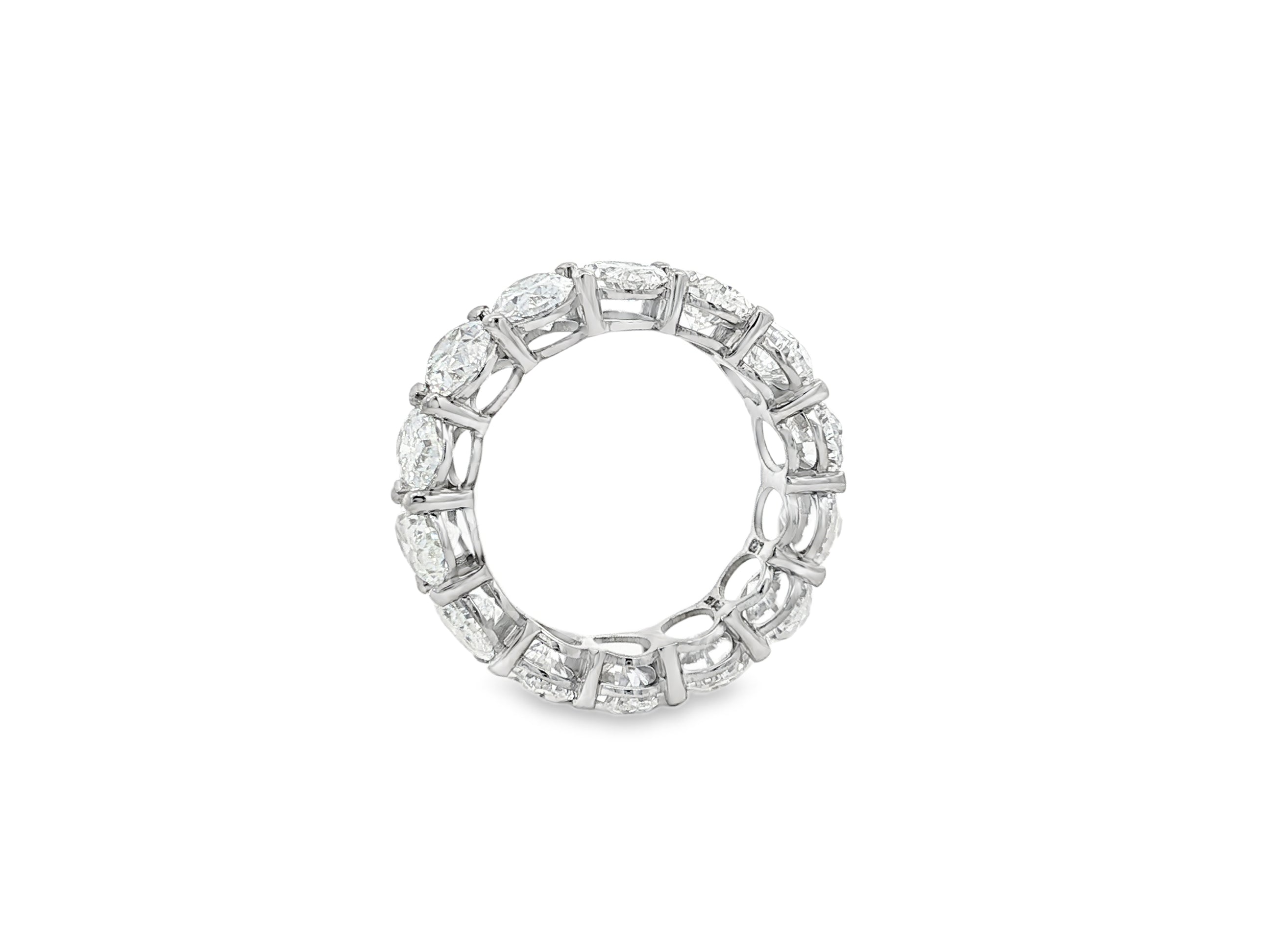 14k Gold Diamond Eternity Band with Oval - Cut Design 7.57ct - AVI THE JEWELER