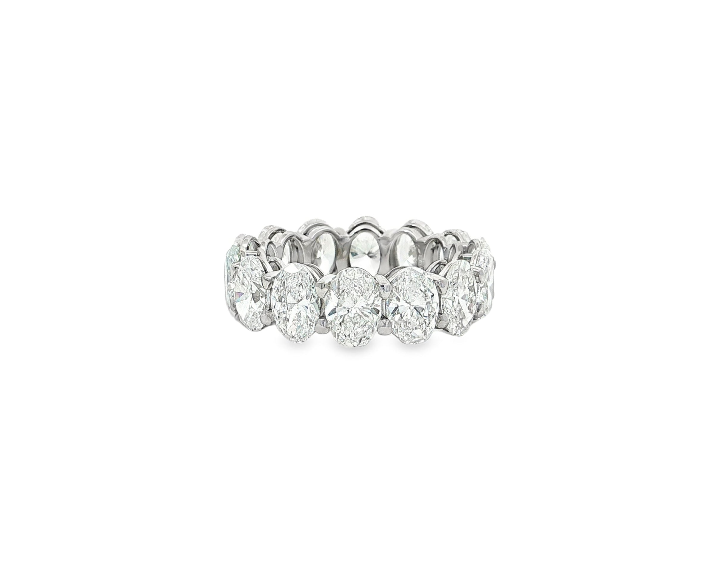 14k Gold Diamond Eternity Band with Oval - Cut Design 7.57ct - AVI THE JEWELER