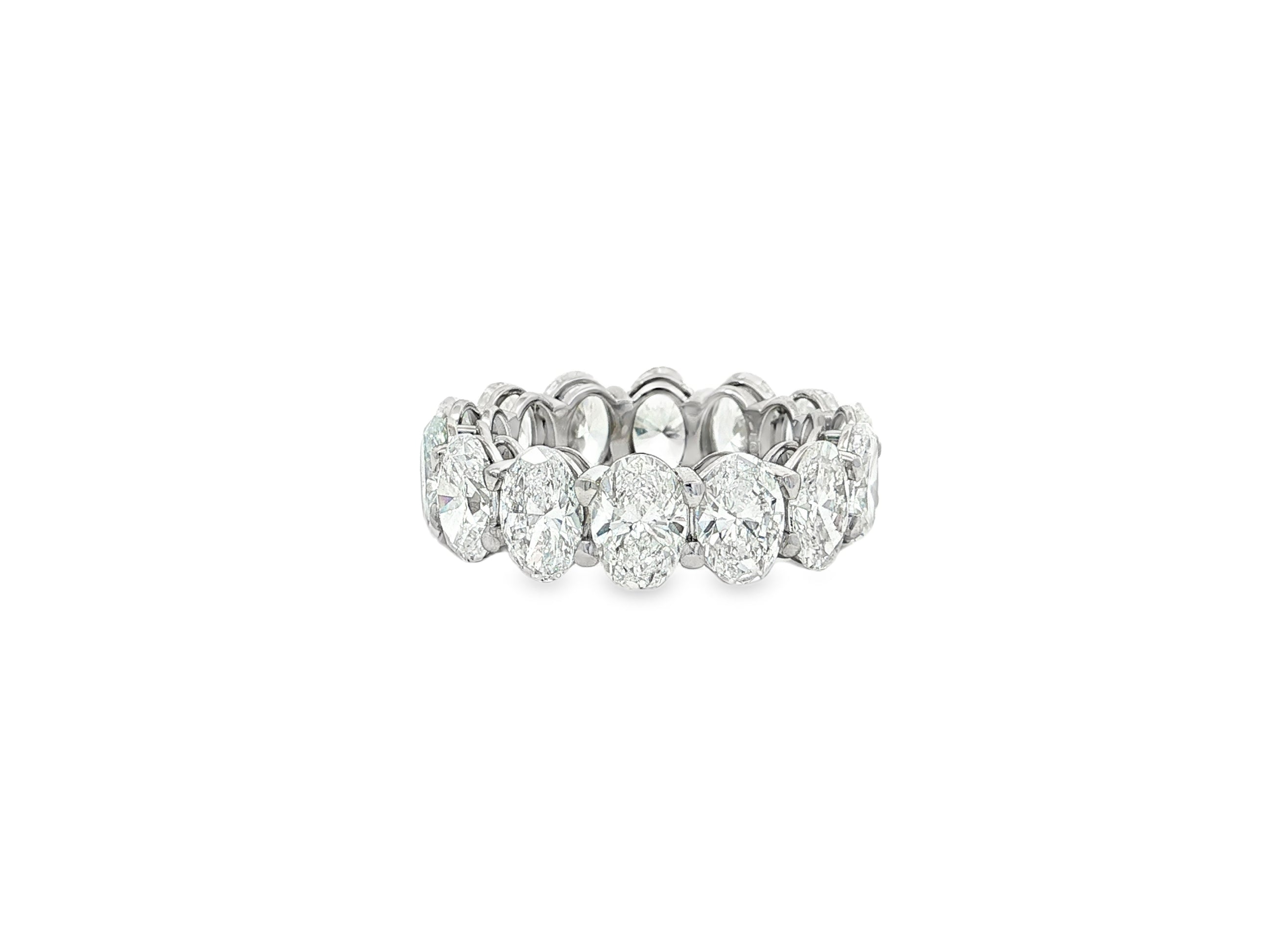 14k Gold Diamond Eternity Band with Oval - Cut Design 7.57ct - AVI THE JEWELER
