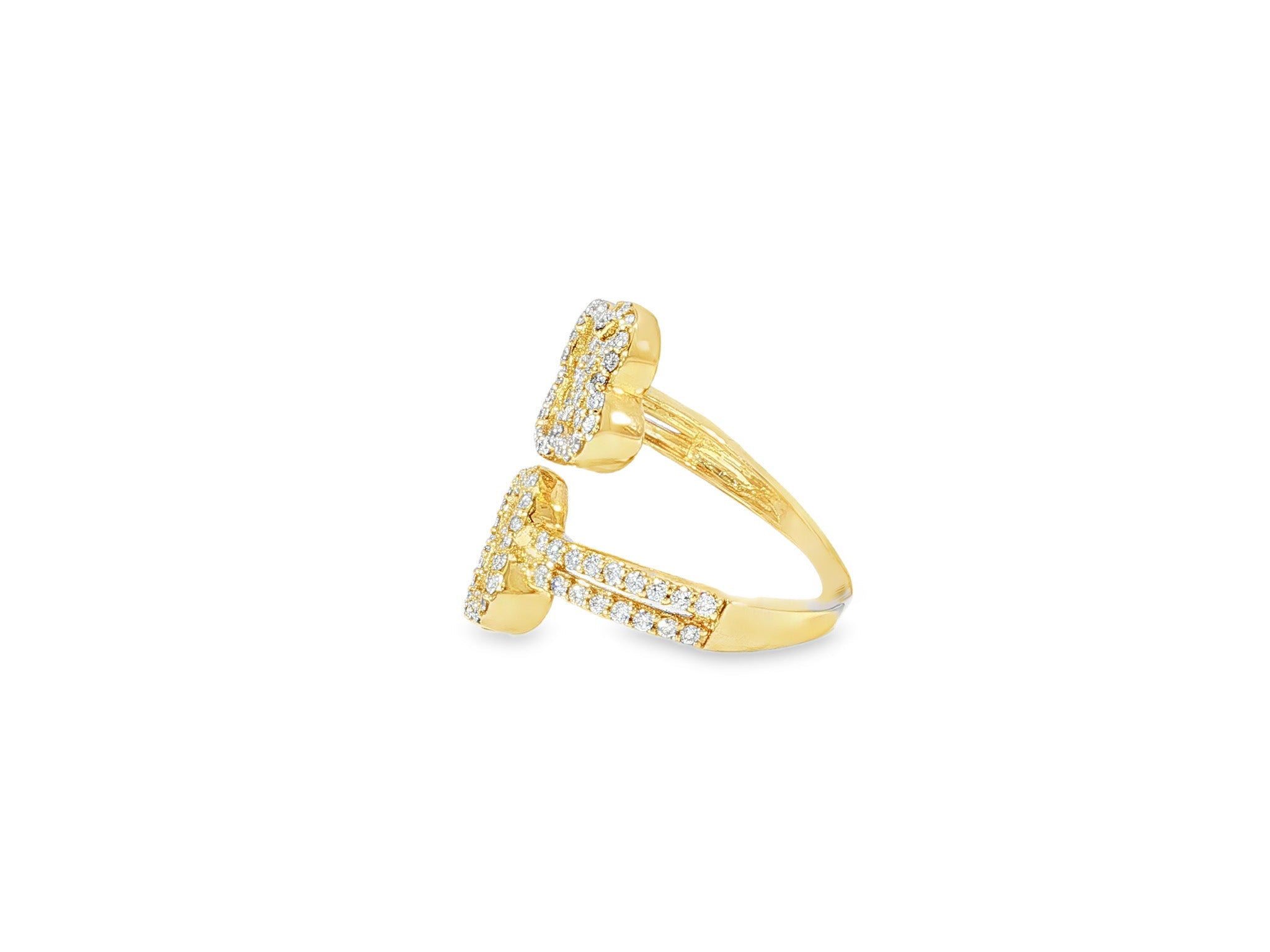 14k Gold Diamond Floral Bypass Ring with Pave Clover Design 1.25ct - AVI THE JEWELER
