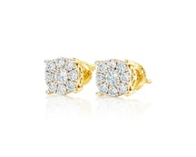 14k Gold Diamond Floral Cluster Earrings Round Brilliant Cut [0.25ct – 1.00ct]