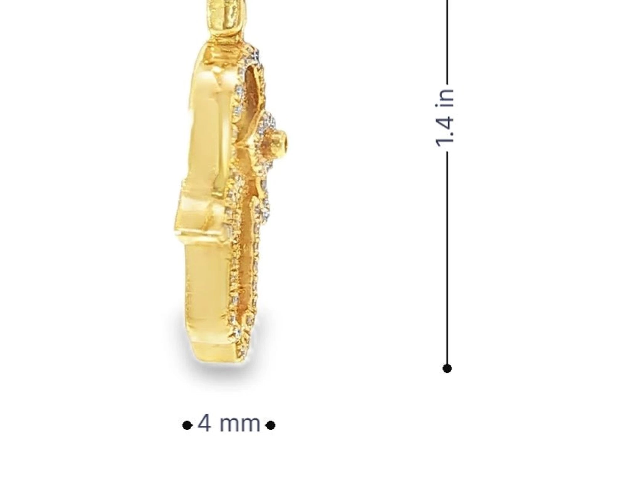 14k Gold Diamond Hamsa Hand Pendant with Round-Cut Design 0.90ct – view 6
