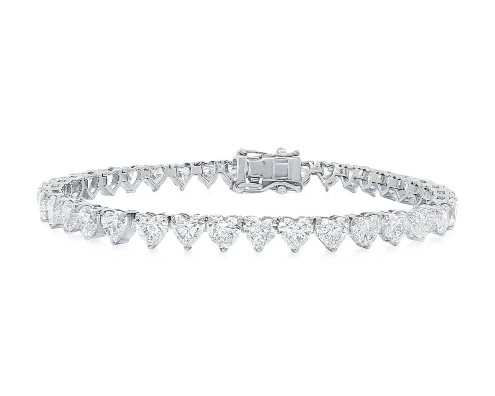 14K Gold Diamond Heart-Shape Tennis Bracelet with Continuous Design 12.33ct – lifestyle 4168