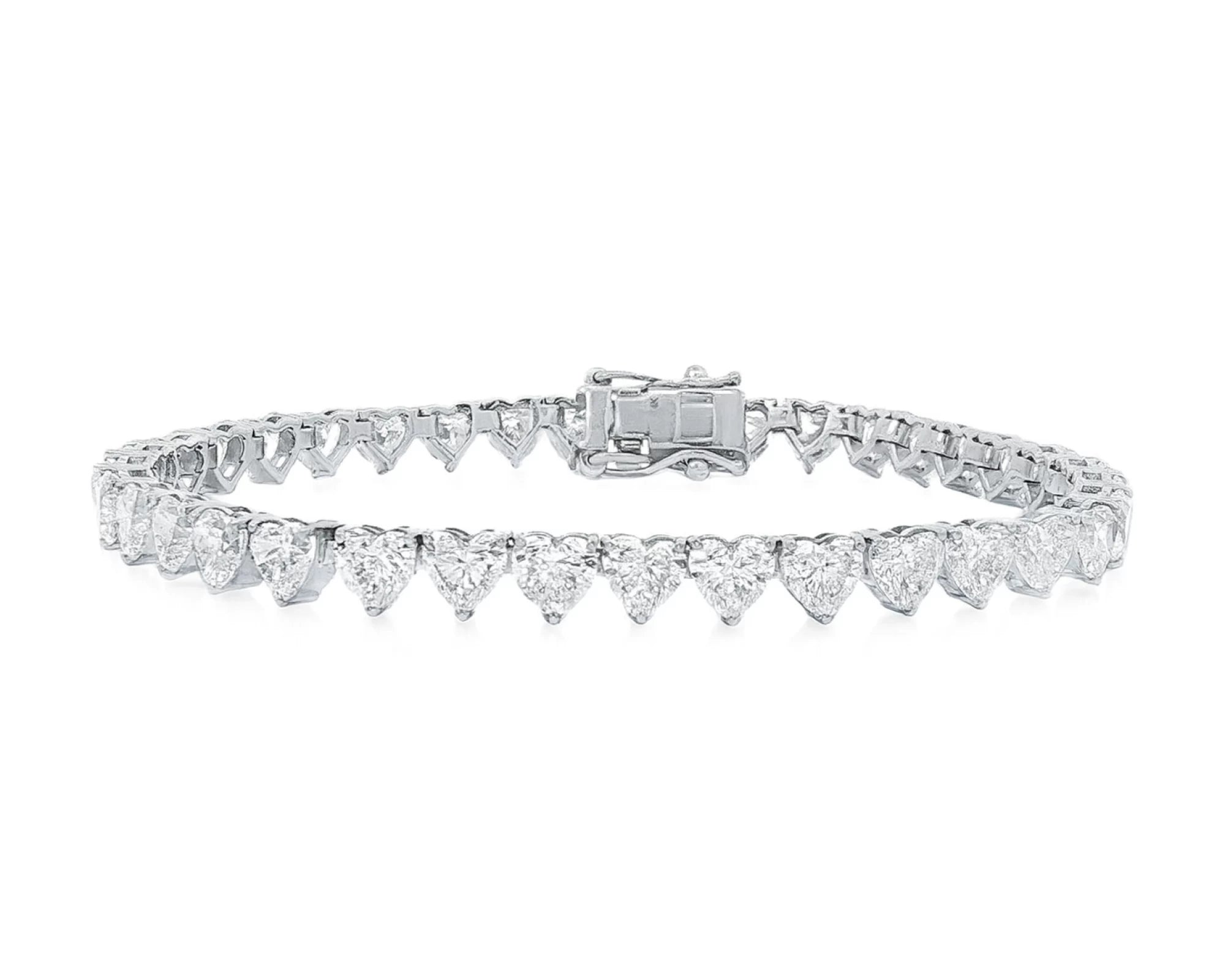 14K Gold Diamond Heart-Shape Tennis Bracelet with Continuous Design 12.33ct – lifestyle 4168