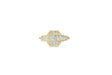 14k Gold Diamond Octagon Cluster Ring with Baguette & Round 0.80ct