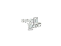 14k Gold Diamond Open Ring with Dual Emerald-Cut & Round 4.22ct