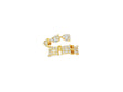 14k Gold Diamond Open Ring with Pear & Baguette Cluster 0.85ct