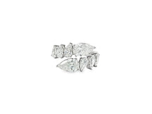 14k Gold Diamond Open Ring with Pear-Shape Cluster Design 3.63ct