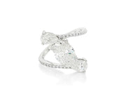 14k Gold Diamond Open Wrap Ring with Oval & Round-Cut Design 2.75ct