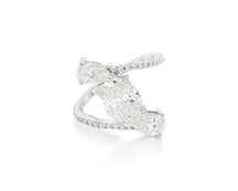 14k Gold Diamond Open Wrap Ring with Oval & Round-Cut Design 2.75ct