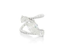 14k Gold Diamond Open Wrap Ring with Oval & Round-Cut Design 2.75ct