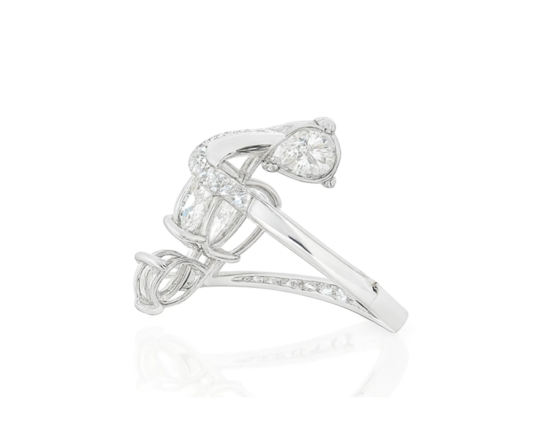 14k Gold Diamond Open Wrap Ring with Oval & Round-Cut Design 2.75ct – lifestyle 1734