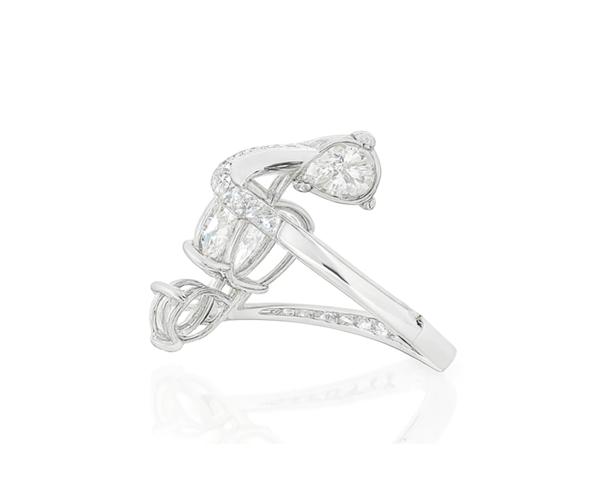14k Gold Diamond Open Wrap Ring with Oval & Round-Cut Design 2.75ct – lifestyle 1734