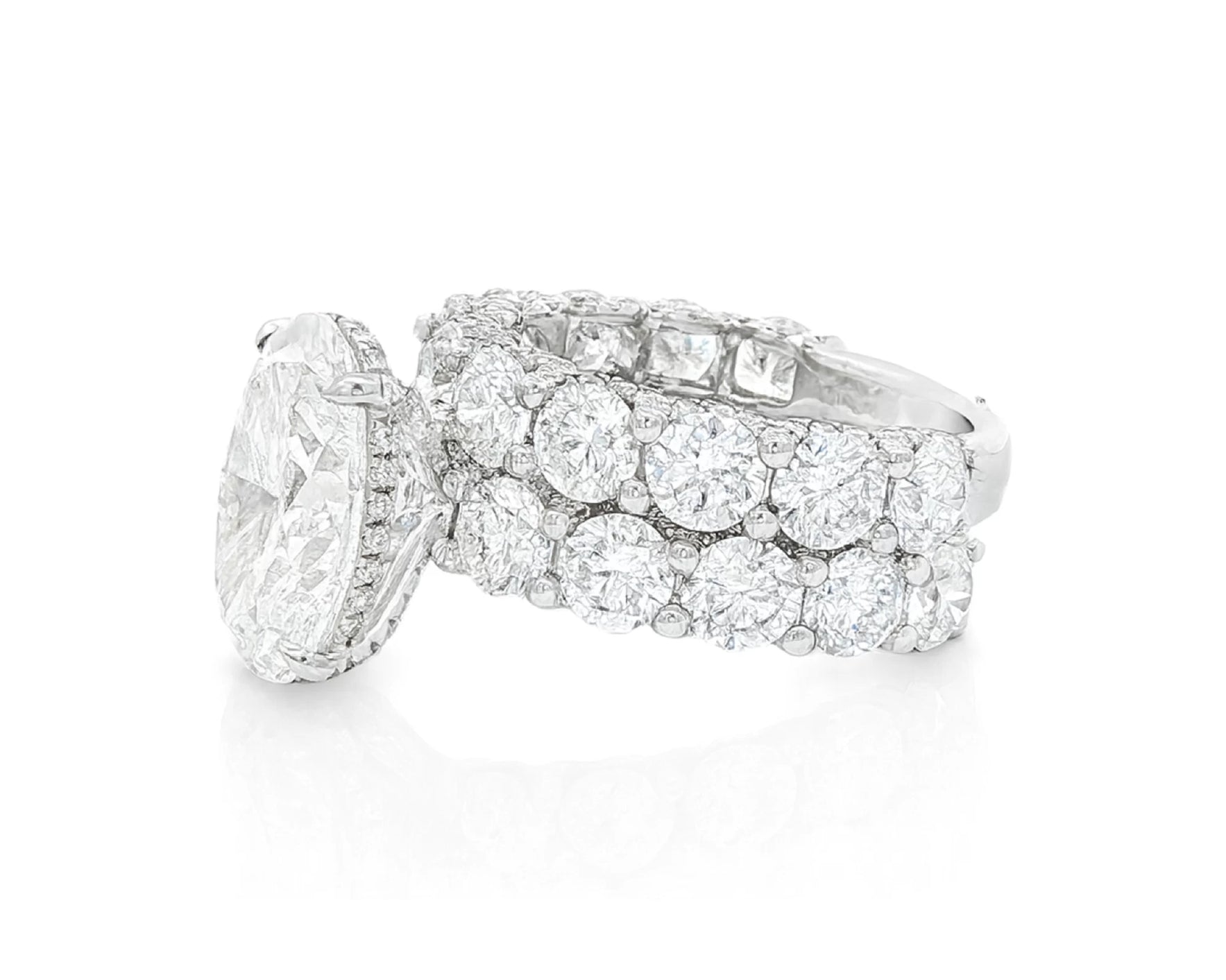 14k Gold Diamond Oval Double Row Band Engagement Ring Set 12.3ct – lifestyle 1936
