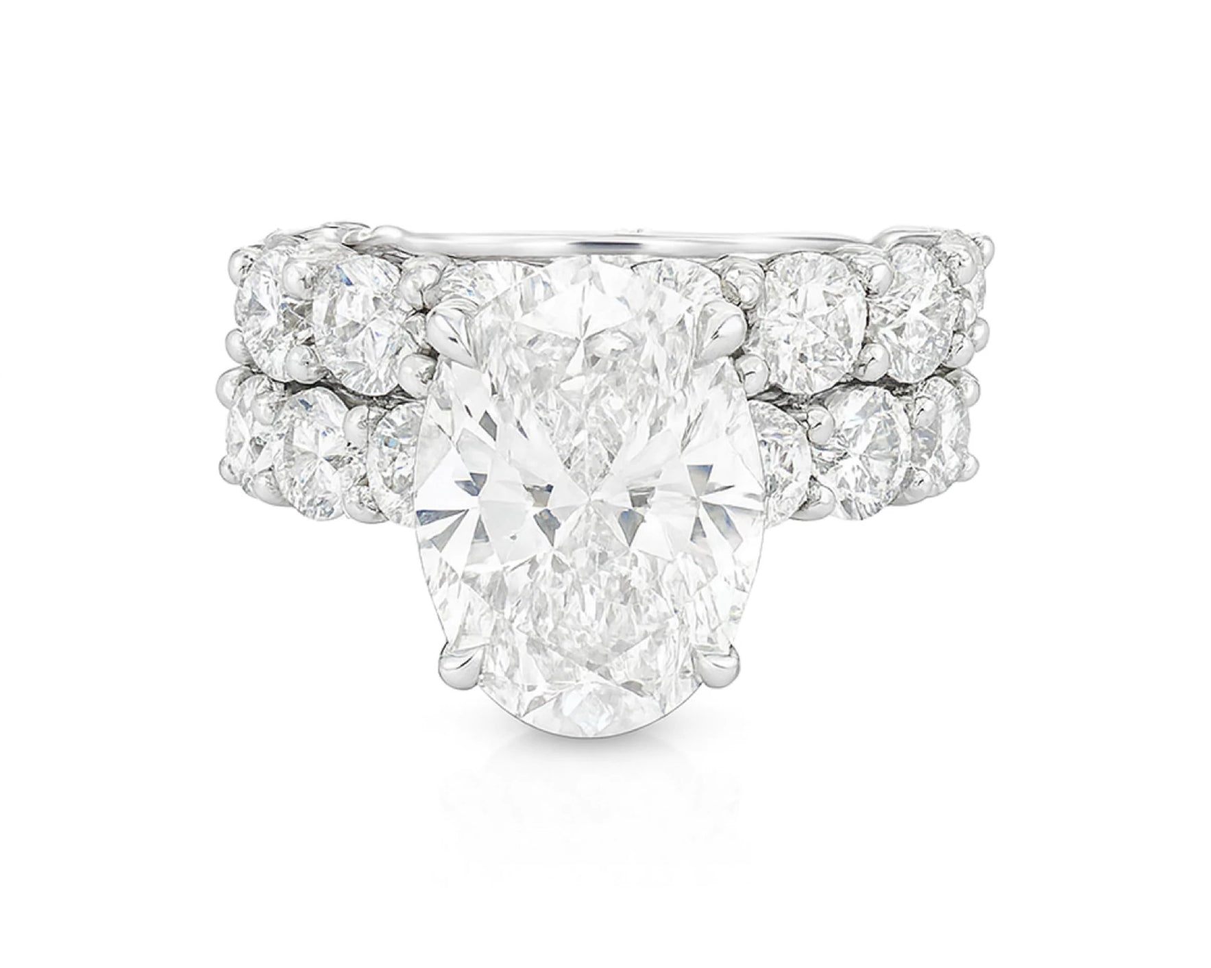 14k Gold Diamond Oval Double Row Band Engagement Ring Set 12.3ct – lifestyle 2208