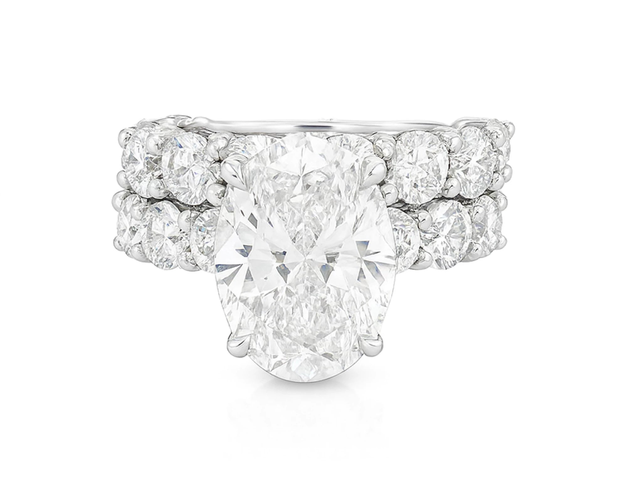 14k Gold Diamond Oval Double Row Band Engagement Ring Set 12.3ct – lifestyle 2208