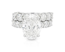 14k Gold Diamond Oval Double Row Band Engagement Ring Set 12.3ct