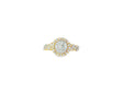 14k Gold Diamond Oval Halo Ring with Baguette & Round Cluster 0.90ct
