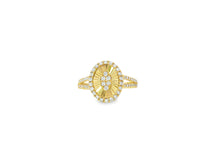 14k Gold Diamond Oval Halo Ring with Radiant Sunburst Design 0.60ct