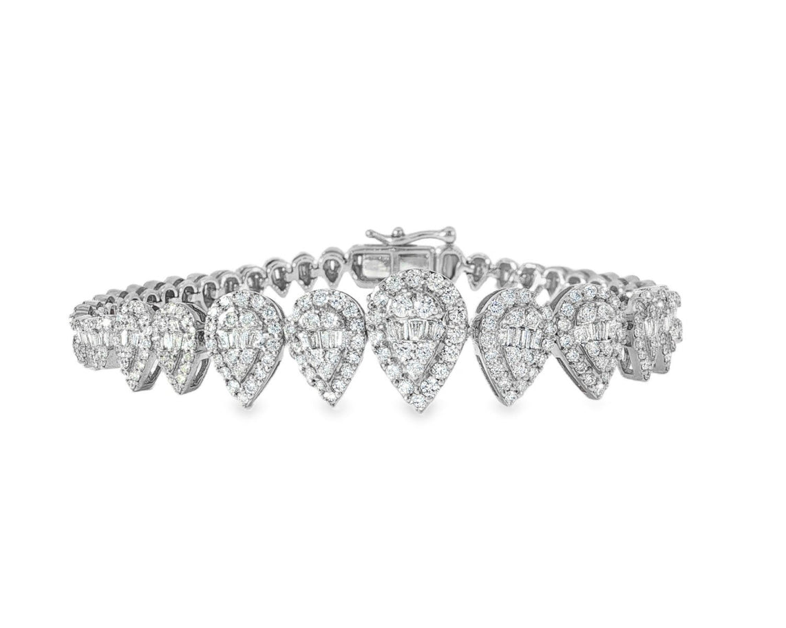 14k Gold Diamond Pear Bracelet with Elegant Design 3.25ct - AVI THE JEWELER